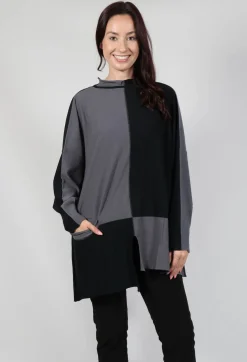 Philomena Christ Jumpers^High Neck Jumper in Black Grey Check
