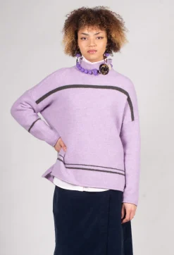 Operificio Neirami Jumpers^High Neck Stripe Jumper in Lilla