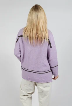 Operificio Neirami Jumpers^High Neck Stripe Jumper in Lilla