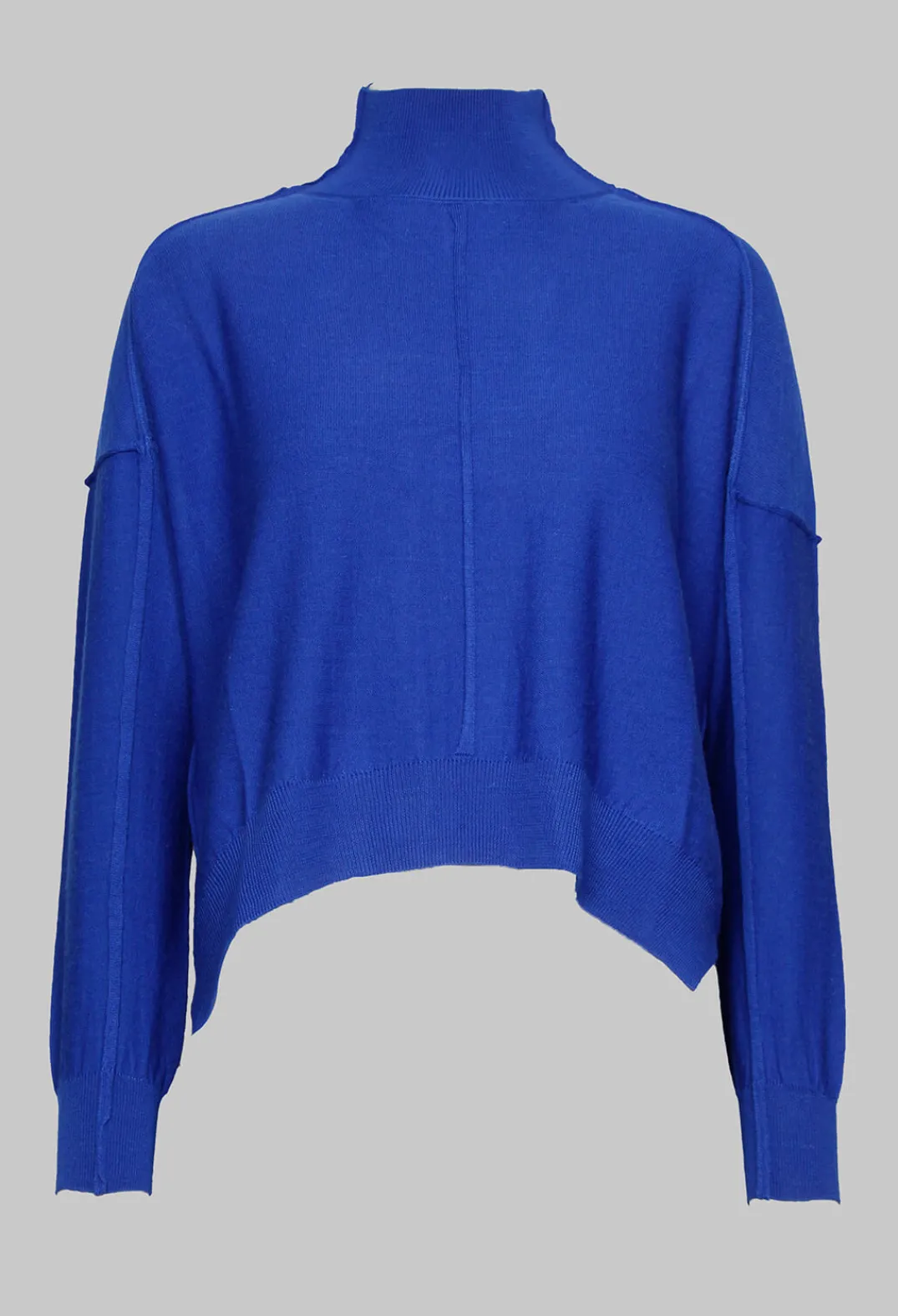 Nijii Jumpers^High Neck Sweater with Seam Detail in Royal Blue