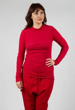 Rundholz Mainline Tops^High Neck Top in Cardinal Cloud