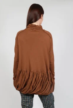 Rundholz Black Label Tops^High Neck Top with Bubble Hem in Brick Print