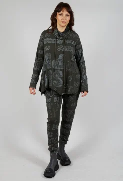 Rundholz Black Label Tops^High Neck Top with Drawstring in Jungle Shiny Print