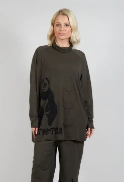 Rundholz Black Label Tops^High Neck Top with Motif in Jungle Jacquard