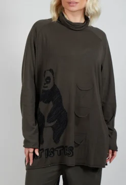 Rundholz Black Label Tops^High Neck Top with Motif in Jungle Jacquard