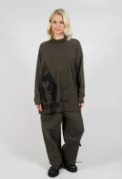 Rundholz Black Label Tops^High Neck Top with Motif in Jungle Jacquard
