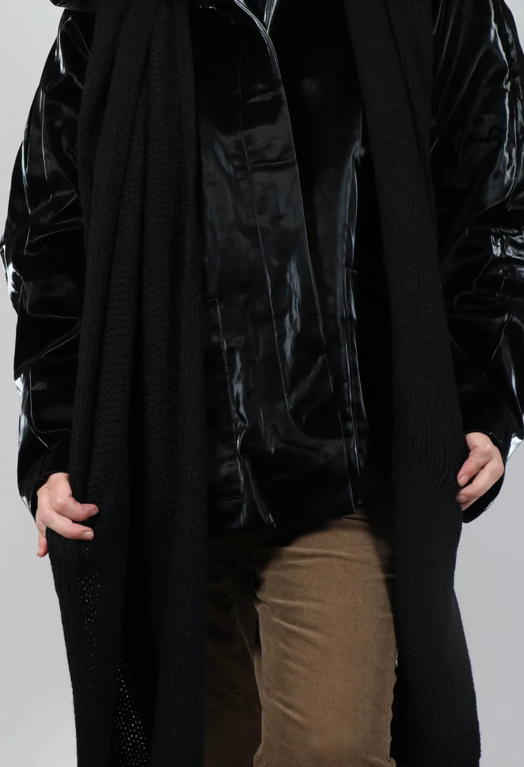 Rundholz Black Label Jackets^High Shine Jacket with Scarf in Black