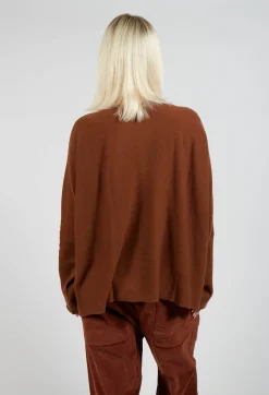Album Di Famiglia Cardigans^HK V Neck Oversized WS in Rust