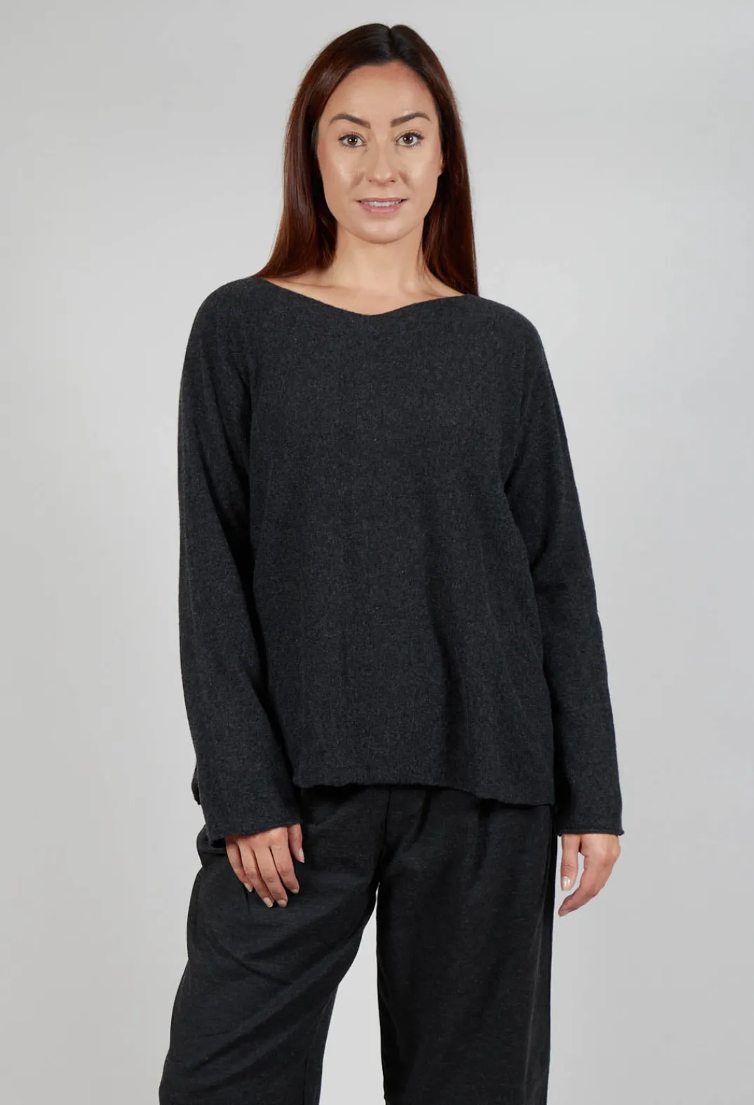 Album Di Famiglia Cardigans^HK V Neck Oversized WS in Slate