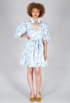 Lavi Dresses^Holly Short Belted Dress in Blu Panna