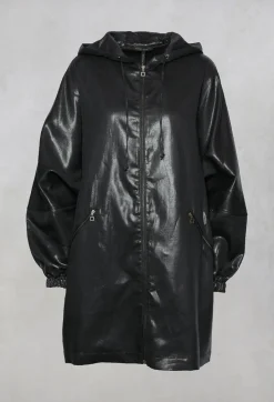 Sarah Pacini Jackets^Hooded Batwing Metallic Look Jacket