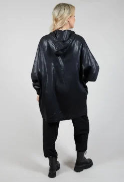 Sarah Pacini Jackets^Hooded Batwing Metallic Look Jacket