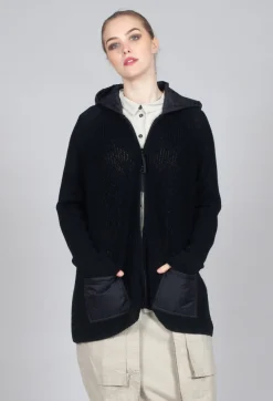 Rundholz Black Label Cardigans^Hooded Cardigan in Black