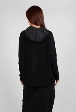Rundholz Black Label Cardigans^Hooded Cardigan in Black