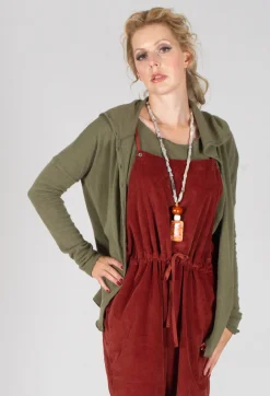 Album Di Famiglia Cardigans^Hooded Cardigan WS in Olive