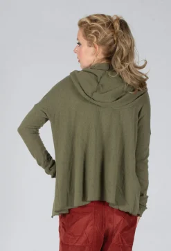 Album Di Famiglia Cardigans^Hooded Cardigan WS in Olive