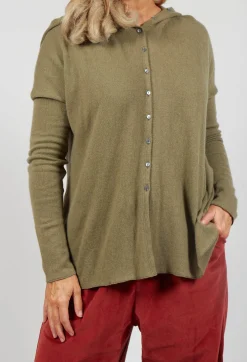 Album Di Famiglia Cardigans^Hooded Cardigan WS in Olive