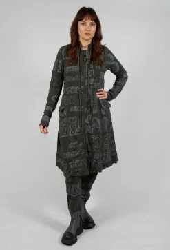 Rundholz Black Label Coats^Hooded Jersey Coat in Jungle Shiny Print