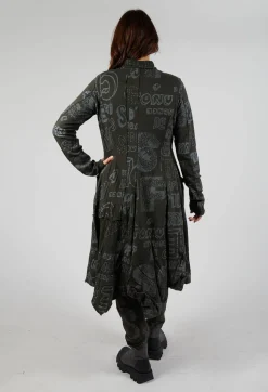 Rundholz Black Label Coats^Hooded Jersey Coat in Jungle Shiny Print