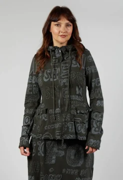 Rundholz Black Label Jackets^Hooded Jersey Jacket in Jungle Shiny Print
