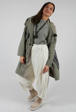 Moyuru Coats^Hooded Utility Coat with Pockets in Light Khaki
