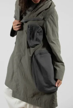 Moyuru Coats^Hooded Utility Coat with Pockets in Light Khaki