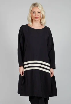 Tadashi Dresses^Horizontal Stripe Dress in Black