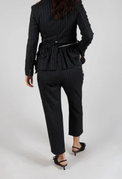High Trousers^Hyper Trousers in Black Pinstripe