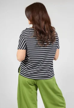 Mama B Shirts & Blouses^Ibisco R Stripe T-Shirt in  Nero