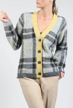 Fringe Knitwear|Cardigans^Ingrid Cardigan in Black and Yellow