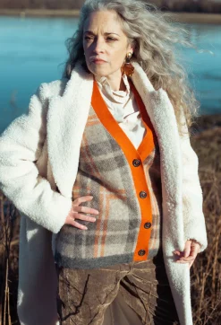 Fringe Knitwear|Cardigans^Ingrid Cardigan in Orange and Beige