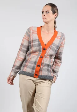 Fringe Knitwear|Cardigans^Ingrid Cardigan in Orange and Beige