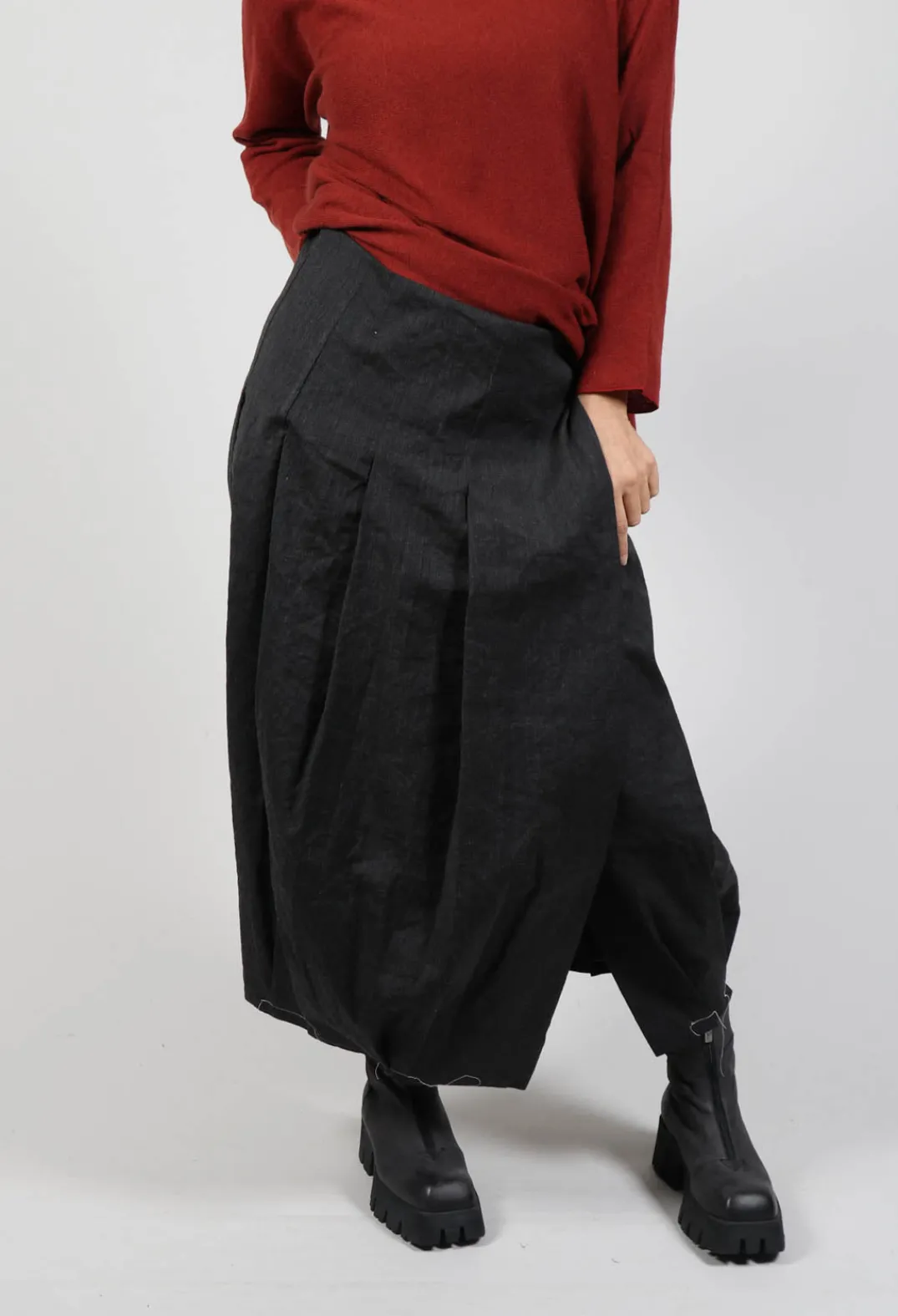 Album Di Famiglia Skirts^Inox Cross Skirt in Slate