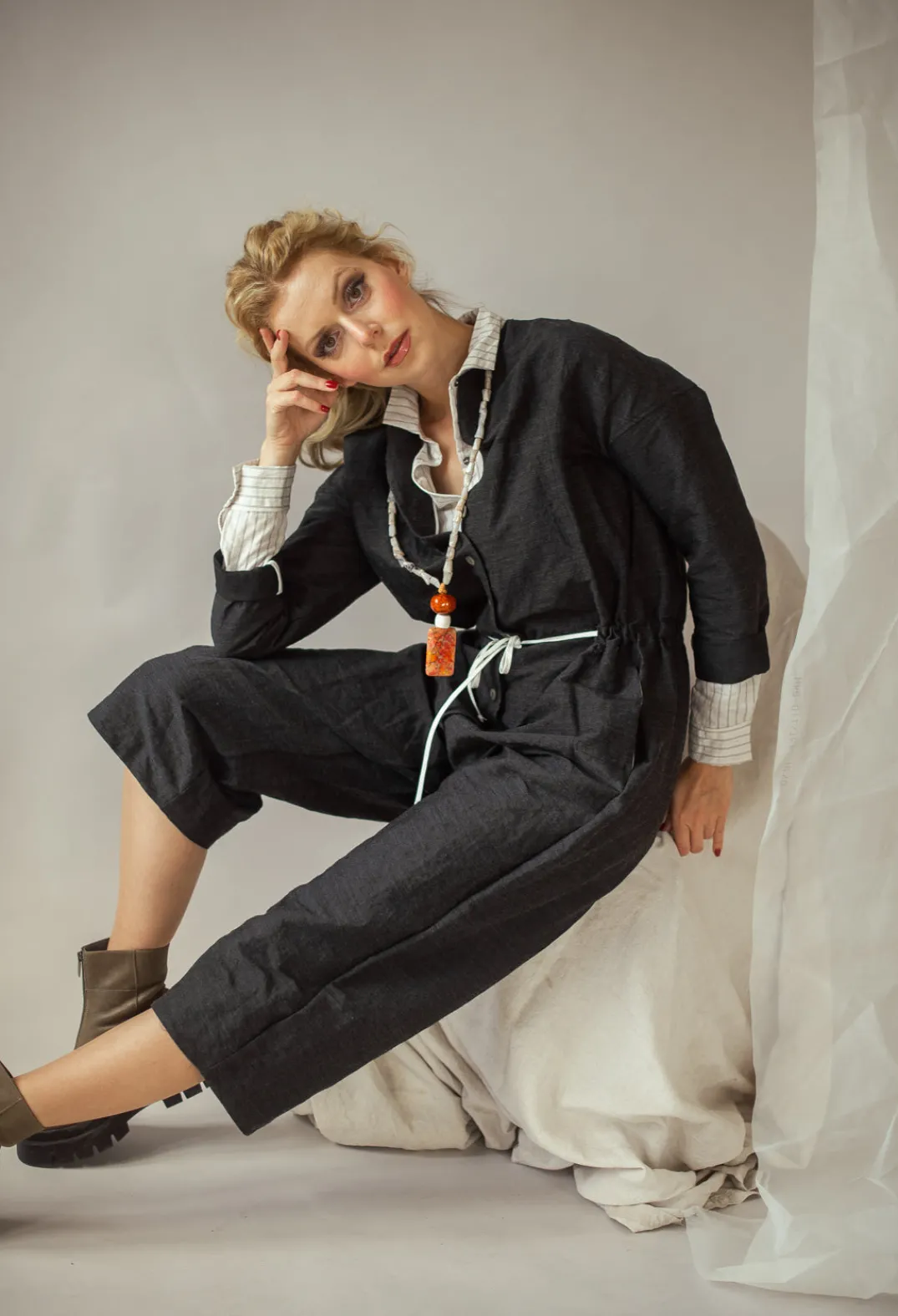 Album Di Famiglia Jumpsuits^Inox Jumpsuit in Slate