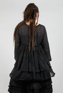 Les Ours Tops^Jacinthe Top in Voile Pois Noir
