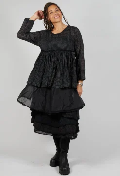 Les Ours Tops^Jacinthe Top in Voile Pois Noir