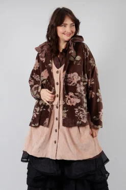 Les Ours Jackets^Jacket in Velour Fleur Chocolat