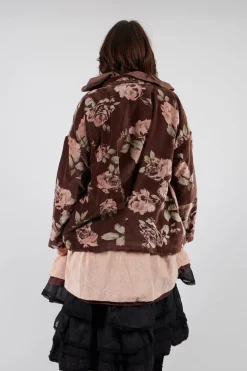 Les Ours Jackets^Jacket in Velour Fleur Chocolat
