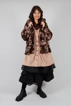 Les Ours Jackets^Jacket in Velour Fleur Chocolat