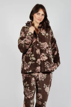 Les Ours Jackets^Jacket in Velour Fleur Chocolat