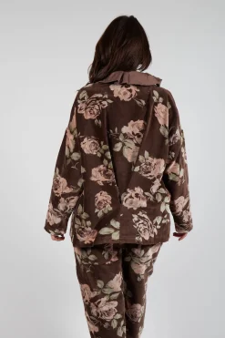 Les Ours Jackets^Jacket in Velour Fleur Chocolat