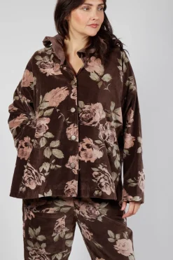 Les Ours Jackets^Jacket in Velour Fleur Chocolat