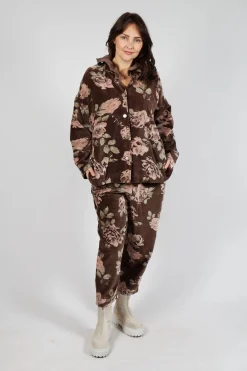 Les Ours Jackets^Jacket in Velour Fleur Chocolat