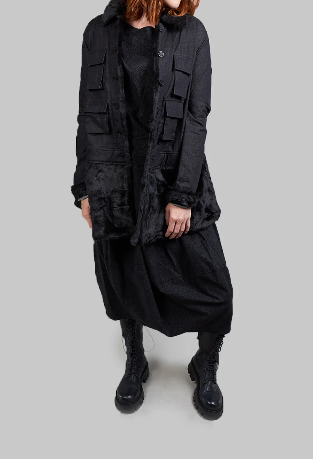 Rundholz Black Label Jackets^Jacket with Contrasting Faux Fur Detail in Black