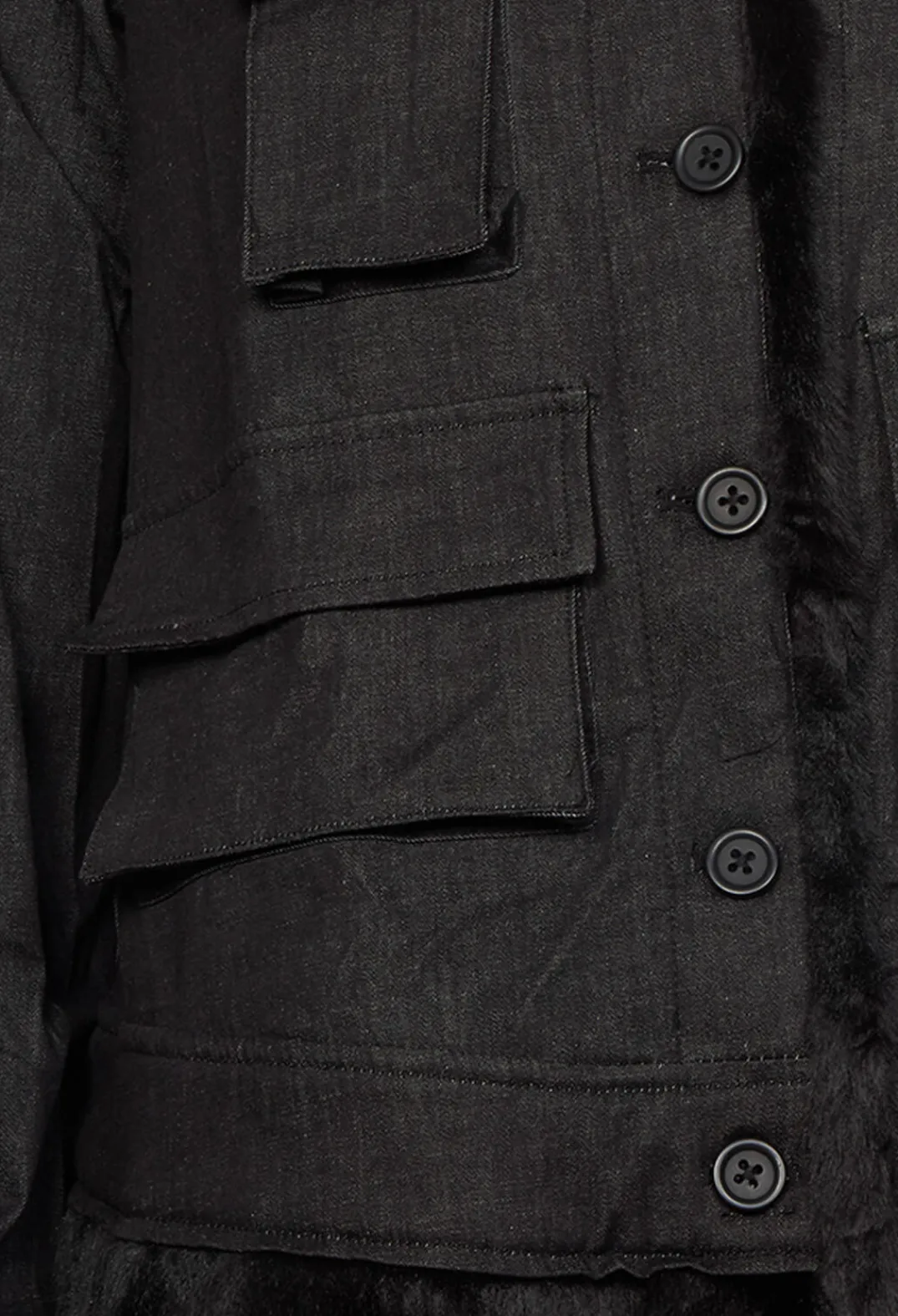 Rundholz Black Label Jackets^Jacket with Contrasting Faux Fur Detail in Black