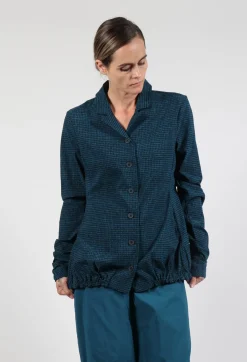 Rundholz Black Label Jackets^Jacket with Gathered Hem in Ink Print