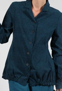 Rundholz Black Label Jackets^Jacket with Gathered Hem in Ink Print
