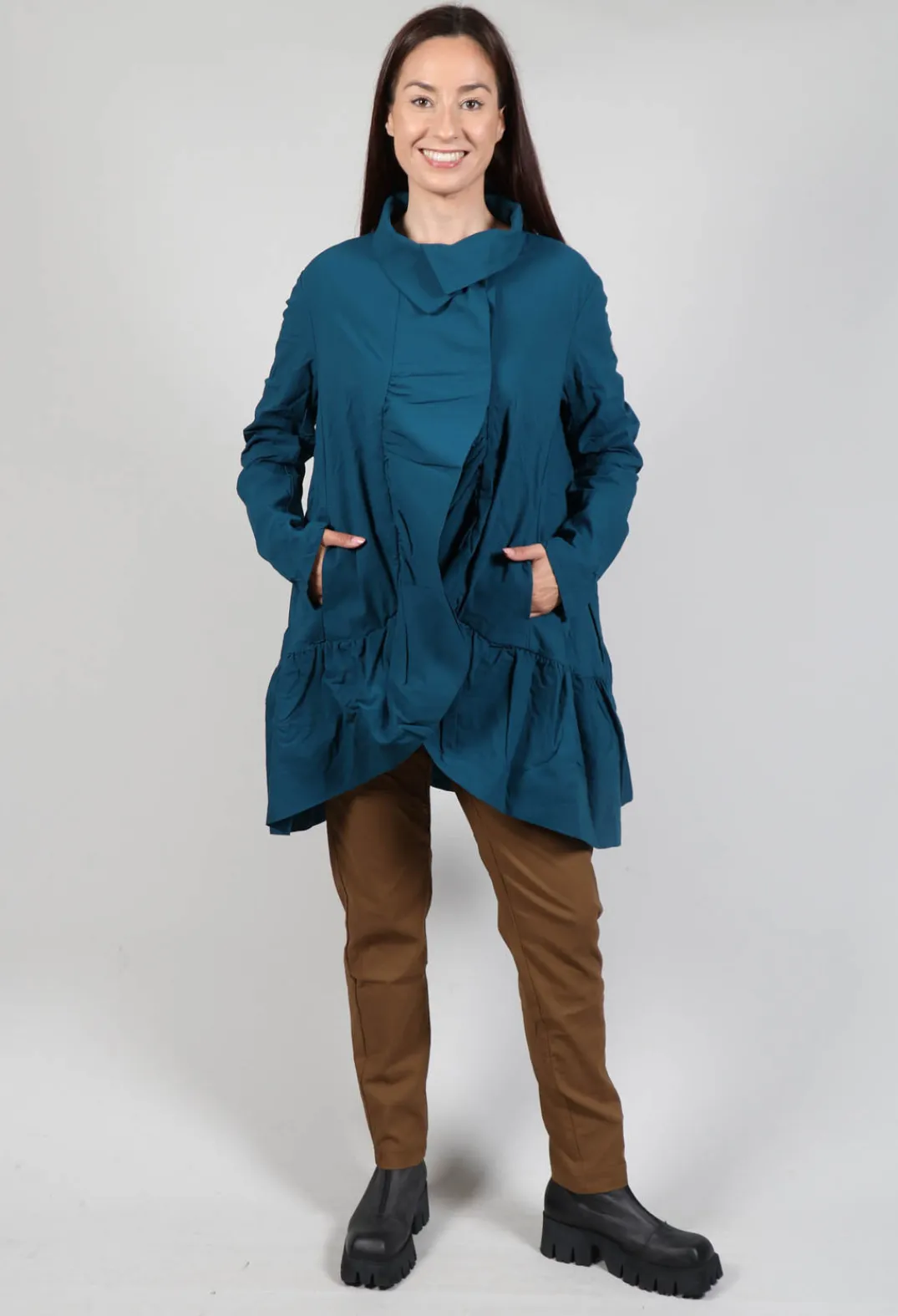 Rundholz Black Label Jackets^Jacket with High Low Peplum Hem in Ink