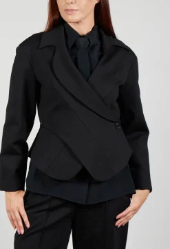 Mei Meij Jackets^Jacket with Wrap Over Front in Nero