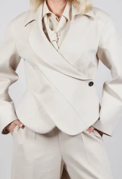 Mei Meij Jackets^Jacket with Wrap Over Front in Sandshell